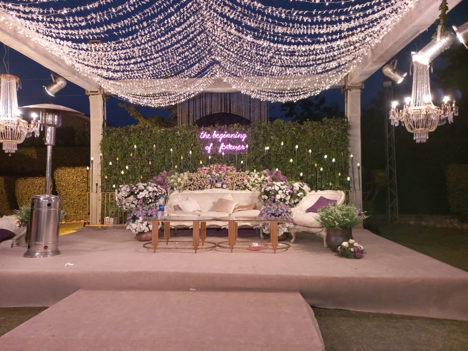 intimate celebration décor with soft lighting and floral accents by Alvi Events & Catering in Lahore (27)