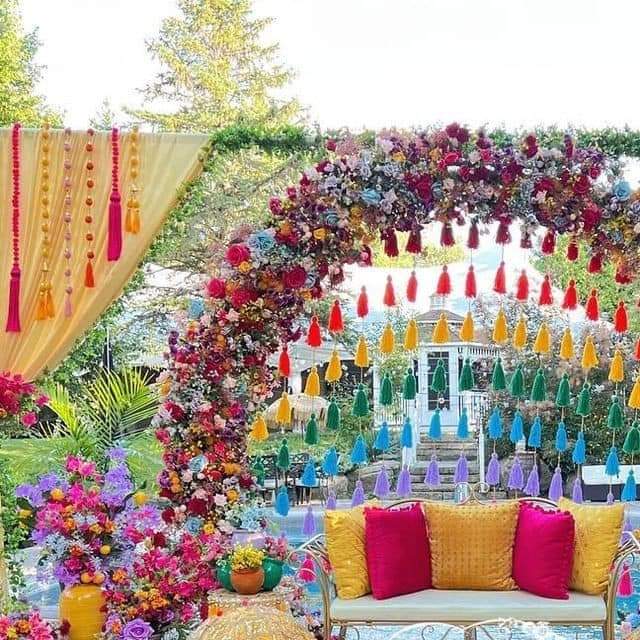 Alvi Events & Catering outdoor mehndi décor and catering setup in Lahore